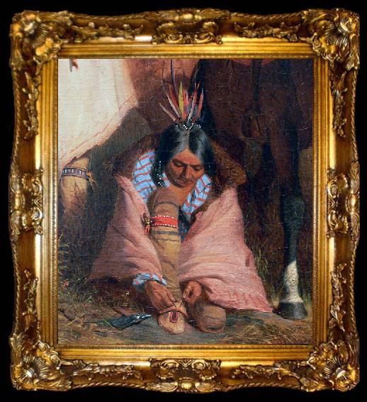 framed  Charles Deas A Group of Sioux, detail, ta009-2